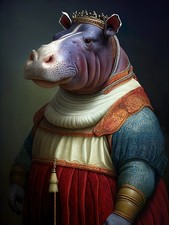 Listing image for Aristocratic Hippo-2--3by4 A1-A4 Poster Art Painting Master Fine Classic Wall De