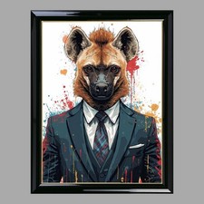 Listing image for Hyena wearing a suit wall art A3
