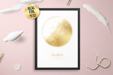 Listing image for Personalised Custom FOIL CITY Map DUBAI Uae Poster Art
