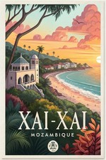 Listing image for Captivating Xai-Xai Mozambique Vintage Travel Poster - Exotic Beaches Art Print