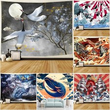 Listing image for 3D Large Crane Flying Dragon Wall Hanging Tapestry Wall Art Perfect for Bedroom