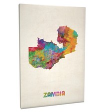 Listing image for Zambia Watercolor Map Box Canvas and Poster Print (2146)