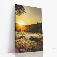 Listing image for Sunset River Nature Portrait Photography Living Room Wall Art Canvas Print