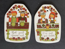 Listing image for Figgjo Flint Turi Design Folk Art Folklore Norway Couple Wall Plaques Set of 2