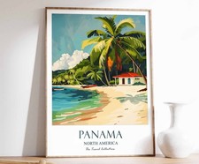 Listing image for 4 Panama Print, Panama Travel Poster, North America Travel Poster, Tropical Deco