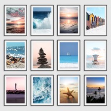 Listing image for Beach Wall Art Prints Ocean Sunset Tropical Coast Poster Pictures Bathroom Decor