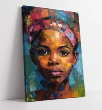 Listing image for AFRICAN GIRL EXPRESSIONIST PAINTING -DEEP FRAMED CANVAS WALL ART PICTURE PRINT