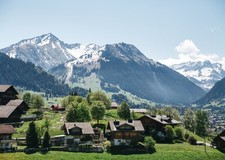Listing image for Mountain Landscape Wall Art Poster – Serene Alpine Village Home Decor