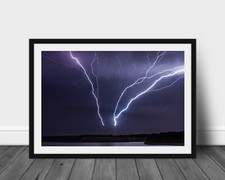 Listing image for Lightning photography wall art hanging nature pictures storm photo weather decor