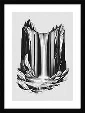 Listing image for Bold Waterfall Framed Wall Art Poster Canvas Print Picture