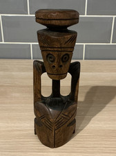 Listing image for Carved Wooden Figure Folk Art Tiki Deity Statue Abstract Tribal 24CMS