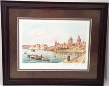 Listing image for Joe Pace Ross Framed Print, Fort St. Angelo, Malta. 2005 Watercolor. 22" x 17".