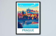 Listing image for Prague Travel Print Wall Art Prague Wall Hanging Home Décor Prague Gift Art Love