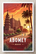Listing image for Exotic Abomey Benin City Travel Poster - African Heritage Art Print A1-A4 Poster