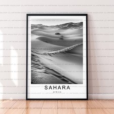 Listing image for Sahara Poster Unframed Print Black And White Sahara Africa Desert Landscape