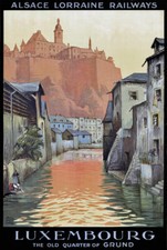 Listing image for TT69 Vintage Grund Luxembourg Railways Travel Tourism Poster Re-Print A4