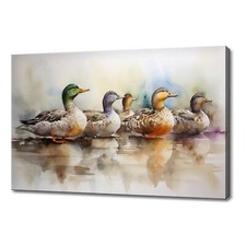 Listing image for Wild Ducks Art Print Watercolour Canvas Picture Home Decor Handmade Wall