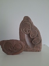 Listing image for Brutalist Soap Stone Tribal Art Sculptures Zimbabwe Tribal Art Family Home Decor