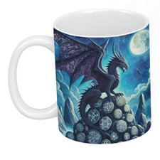 Listing image for Rune Stone Mountain Dragon Spiritual Artwork On Ceramic Classic Mug