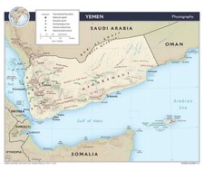 Listing image for Yemen Physical Geography Geographic Physiographic Map Country Nation Print