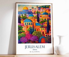 Listing image for 5 Jerusalem Print, Jerusalem Travel Poster, Israel Travel Poster, Middle Eastern