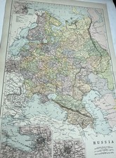 Listing image for 1900: Map Of Russia Antique Print GA #17 Antiquarian old vintage atlas