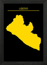 Listing image for Liberia Map Gold Framed Wall Art Poster Canvas Print Picture