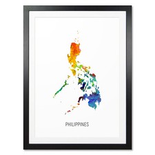 Listing image for Philippines Map, Poster, Canvas or Framed Print, watercolour painting 10913