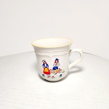 Listing image for Newcor Stoneware Vintage Folklore 646 Coffee/Tea Cup Mug Japan Yellow Rim SINGLE