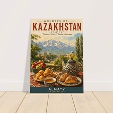 Listing image for Wonders of Kazakhstan Travel Poster | Almaty Wall Art