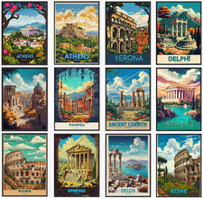 Listing image for Vintage Travel Poster City Retro Fantasy Cityscape Pub Wall Art Décor A5 A4 A3
