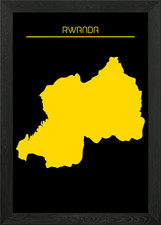 Listing image for Rwanda Map Gold Framed Wall Art Poster Canvas Print Picture