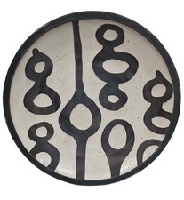 Listing image for Handmade African Tribal Wall Platter 34cm Ceramic Round Art Plate Decor