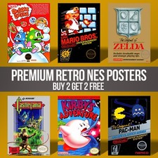 Listing image for Retro NES Poster Vintage Super Nintendo Posters 80s 90s Wall Art A5 A4 A3 A2