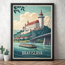 Listing image for Majestic Bratislava Slovakia Travel Poster - Historical Landmark Art Print A1-A4