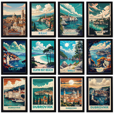 Listing image for Vintage Croatia Travel Holiday Poster Classic Retro Print Home Decor Wall Art A4