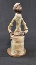 Listing image for VTG Antigua Pottery Ceramic Drummer Figurine Caribbean Folk Art Collectible - B5