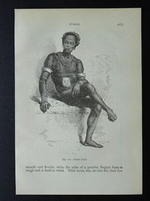 Listing image for Africa Sudan NUER TRIBE CHIEF Original Victorian Print by Figuier c1893