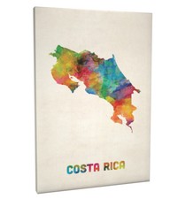 Listing image for Costa Rica Watercolor Map Box Canvas and Poster Print (1034)