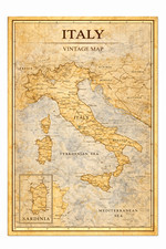 Listing image for Italy Historical Vintage Map Wall Art Print Poster Picture Decor A4 A3 A5