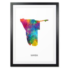 Listing image for Namibia Map, Poster, Canvas or Framed Print, watercolour painting 10892