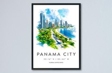 Listing image for Panama City Watercolor Poster Wall Art Florida Home Décor USA Art Lover Gift