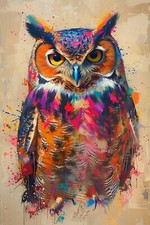 Listing image for Owl Bird Canvas Picture Print Wall Art Decor