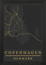 Listing image for Copenhagen, Denmark Map Art Framed Wall Art Poster Canvas Print Picture