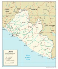 Listing image for Liberia Road Highway Transportation Map Country Nation Poster Print