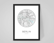 Listing image for Personalised BERLIN GERMANY CITY Map ANY CITY/COUNTRY Travel poster artwork gift
