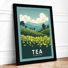 Listing image for Tea Plantation Landscape Modern Framed Wall Art Canvas Print Home Decor Picture