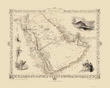 Listing image for Historic Map - Arabian Peninsula - Tallis 1851 - Vintage Wall Art
