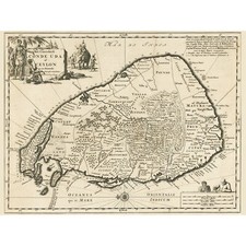 Listing image for Luyken Old Map Of Ceylon Sri Lanka XL Wall Art Canvas Print