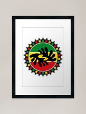 Listing image for Adinkra Africa Peace Symbol Rasta F Framed Wall Art Poster Canvas Print Picture